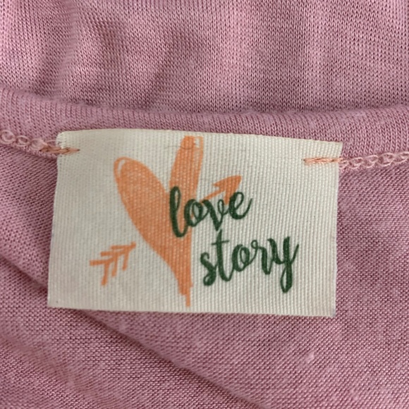 Love Story Small Blouse Pink Ruffle Sleeve Bottom - Picture 4 of 5